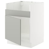 SEKTION Base cab f HAVSEN single bowl sink, white/Havstorp light gray, 24x24x30 "
