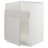 SEKTION Base cab f HAVSEN single bowl sink, white/Lerhyttan light gray, 24x24x30 "