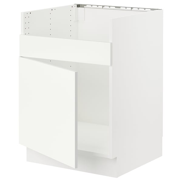 SEKTION Base cab f HAVSEN single bowl sink, white/Vallstena white, 24x24x30 "