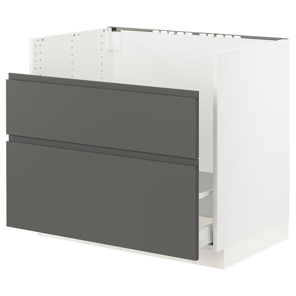 SEKTION Base cab f/HAVSEN sink+recycling, white Maximera/Voxtorp dark gray, 36x24x30 "