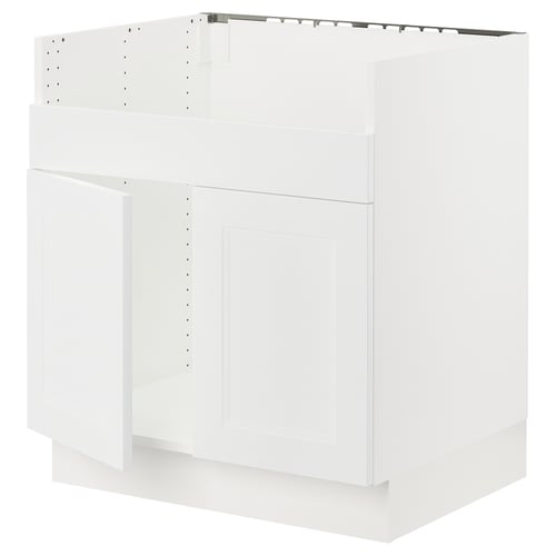 White SEKTION kitchen unit with axstad fronts, modern or traditional design.