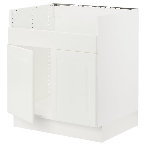 White SEKTION kitchen cabinet, rectangular with off-white doors, no handles.