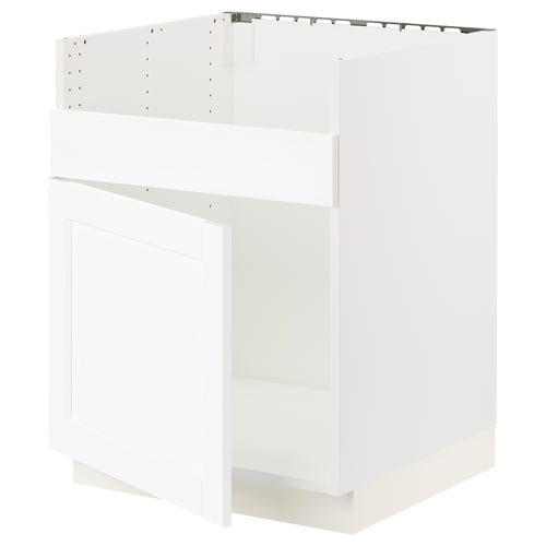 SEKTION white kitchen cabinet, modern design, metal hinges, 3 compartments.