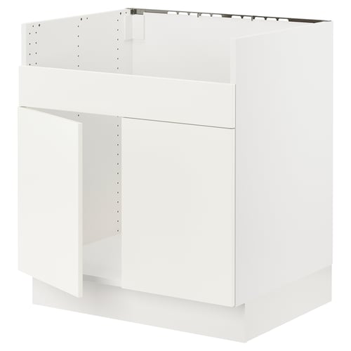 White SEKTION kitchen cabinet, smooth clean design, sturdy frame.
