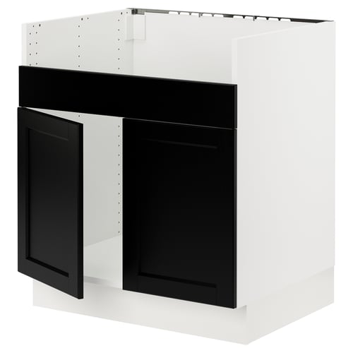 SEKTION kitchen unit, white & black, traditional design, bevelled doors.