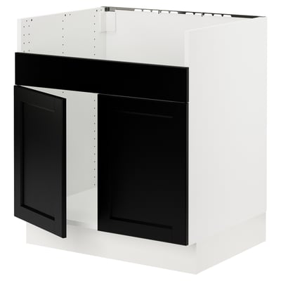 SEKTION Base cab f TALLSJÖN sink, white/Lerhyttan black stained, 30x24x30 "