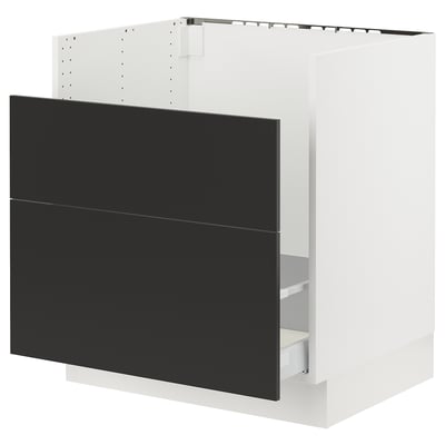 SEKTION Base cab f TALLSJÖN sink, white/Nickebo matte anthracite, 30x24x30 "