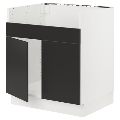 SEKTION Base cab f TALLSJÖN sink, white/Nickebo matte anthracite, 30x24x30 "