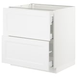 SEKTION Base cab with 2 fronts/3 drawers, white Maximera/Axstad matte white, 30x24x30 "
