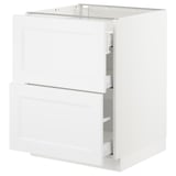 SEKTION Base cab with 2 fronts/3 drawers, white Maximera/Axstad matte white, 24x24x30 "