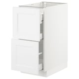 SEKTION Base cab with 2 fronts/3 drawers, white Maximera/Axstad matte white, 15x24x30 "