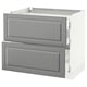 SEKTION Base cab with 2 fronts/3 drawers, white Maximera/Bodbyn gray, 36x24x30 "