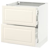 SEKTION Base cab with 2 fronts/3 drawers, white Maximera/Bodbyn off-white, 30x24x30 "