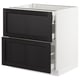 SEKTION Base cab with 2 fronts/3 drawers, white Maximera/Lerhyttan black stained, 30x24x30 "