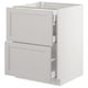 SEKTION Base cab with 2 fronts/3 drawers, white Maximera/Lerhyttan light gray, 24x24x30 "