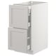 SEKTION Base cab with 2 fronts/3 drawers, white Maximera/Lerhyttan light gray, 15x24x30 "