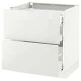 SEKTION Base cab with 2 fronts/3 drawers, white Maximera/Ringhult white, 30x24x30 "