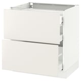 SEKTION Base cab with 2 fronts/3 drawers, white Maximera/Veddinge white, 30x24x30 "
