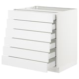 SEKTION Base cabinet/6 fronts/6 low drawers, white Maximera/Axstad matte white, 30x24x30 "