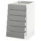 SEKTION Base cabinet/6 fronts/6 low drawers, white Maximera/Bodbyn gray, 18x24x30 "