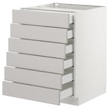 SEKTION Base cabinet/6 fronts/6 low drawers, white Maximera/Lerhyttan light gray, 24x24x30 "