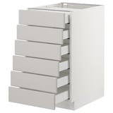 SEKTION Base cabinet/6 fronts/6 low drawers, white Maximera/Lerhyttan light gray, 18x24x30 "