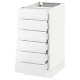 SEKTION Base cabinet/6 fronts/6 low drawers, white Maximera/Ringhult white, 15x24x30 "