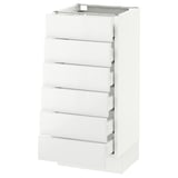 SEKTION Base cabinet/6 fronts/6 low drawers, white Maximera/Ringhult white, 15x15x30 "