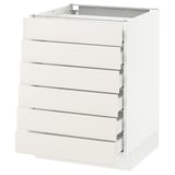 SEKTION Base cabinet/6 fronts/6 low drawers, white Maximera/Veddinge white, 24x24x30 "