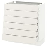 SEKTION Base cabinet/6 fronts/6 low drawers, white Maximera/Veddinge white, 30x15x30 "