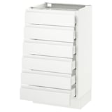 SEKTION Base cabinet/6 fronts/6 low drawers, white Maximera/Voxtorp matte white, 18x15x30 "