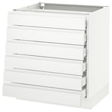 SEKTION Base cabinet/6 fronts/6 low drawers, white Maximera/Voxtorp matte white, 30x24x30 "