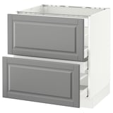 SEKTION Base cabinet f/cooktop w/3 drawers, white Maximera/Bodbyn gray, 30x24x30 "