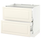 SEKTION Base cabinet f/cooktop w/3 drawers, white Maximera/Bodbyn off-white, 36x24x30 "