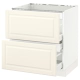 SEKTION Base cabinet f/cooktop w/3 drawers, white Maximera/Bodbyn off-white, 30x24x30 "