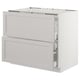 SEKTION Base cabinet f/cooktop w/3 drawers, white Maximera/Lerhyttan light gray, 36x24x30 "