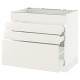 SEKTION Base cabinet f/cooktop w/3 drawers, white Maximera/Veddinge white, 36x24x30 "