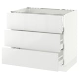 SEKTION Base cabinet f/cooktop w/3drawers, white Maximera/Ringhult white, 36x24x30 "