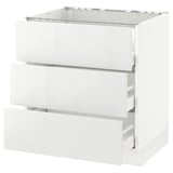 SEKTION Base cabinet f/cooktop w/3drawers, white Maximera/Ringhult white, 30x24x30 "