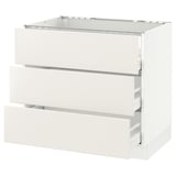 SEKTION Base cabinet f/cooktop w/3drawers, white Maximera/Veddinge white, 36x24x30 "