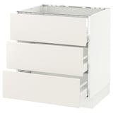 SEKTION Base cabinet f/cooktop w/3drawers, white Maximera/Veddinge white, 30x24x30 "