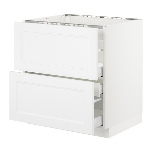 SEKTION Base f/cooktop w/3 drawers Ma, Axstad matt white
