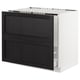 SEKTION kitchen cabinet, dark wood, white frame, two drawers, rectangular shape, traditional design.