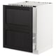 Black ikea SEKTION kitchen cabinet with white frame, two drawers.