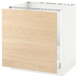 SEKTION Base cabinet f/sink & recycling, white Maximera/Askersund light ash effect, 30x24x30 "