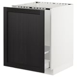 SEKTION Base cabinet f/sink & recycling, white Maximera/Lerhyttan black stained, 24x24x30 "