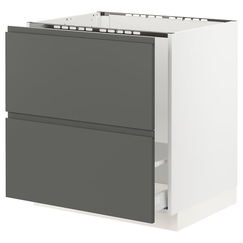 SEKTION kitchen unit, dark grey, modern design, two drawers, rectangular shape.