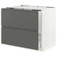 SEKTION Base cabinet f/sink & recycling, white Maximera/Voxtorp dark gray, 36x24x30 "