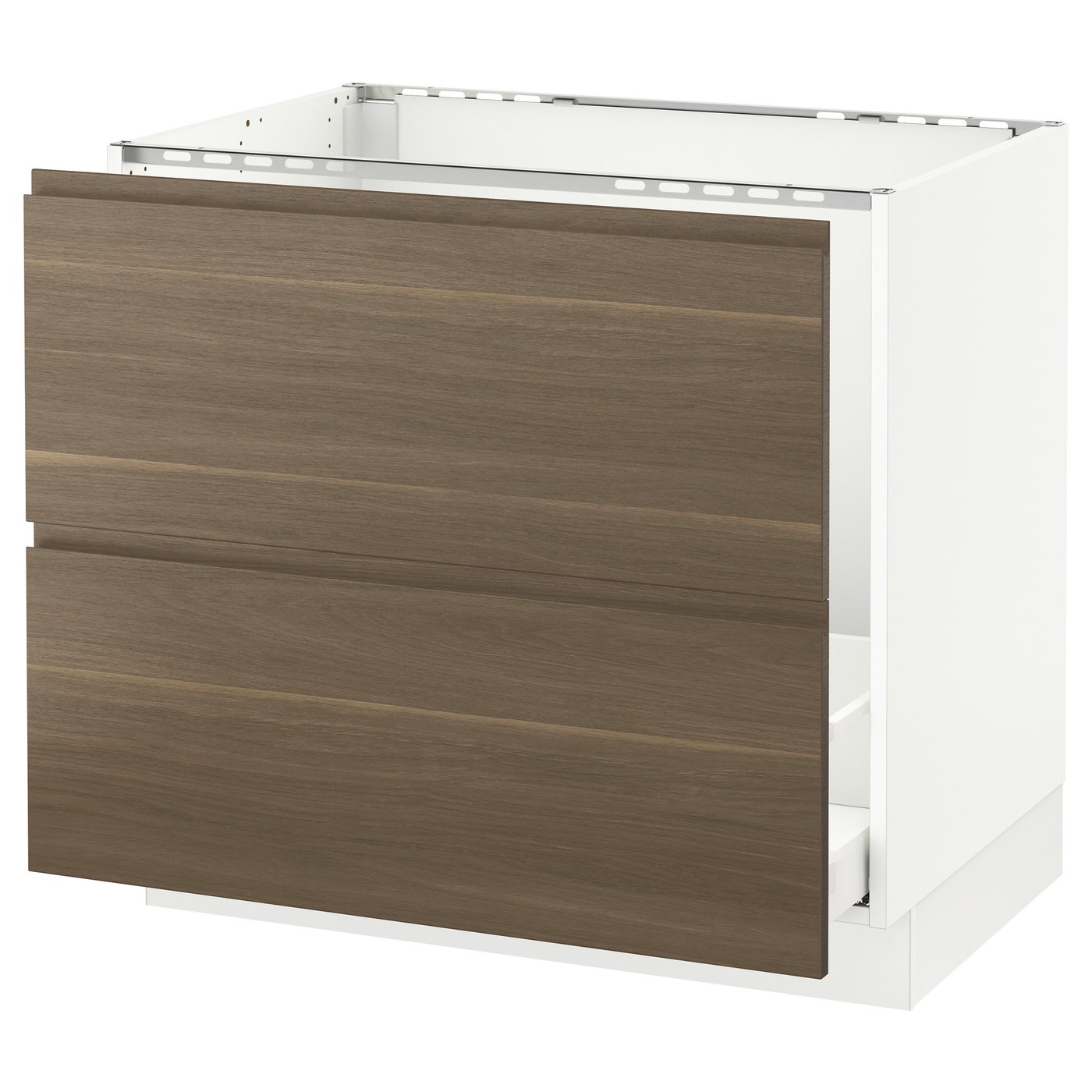 Sektion Base Cabinet F Sink Recycling White Maximera Voxtorp Walnut Ikea