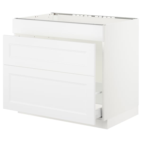SEKTION Base cabinet f/sink & waste sorting, white Maximera/Axstad matte white, 36x24x30 "